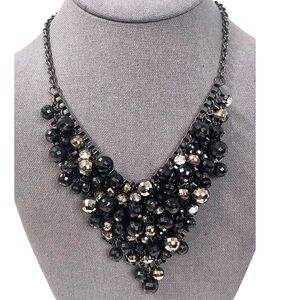 🎉HP! ❤️ RJ Graziano Vintage Black Beaded Box Chain Bib Necklace